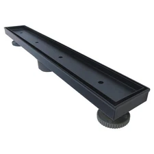 RELN 24 in. Matte Black Linear Shower Drain with Tile Insert Drain Cover