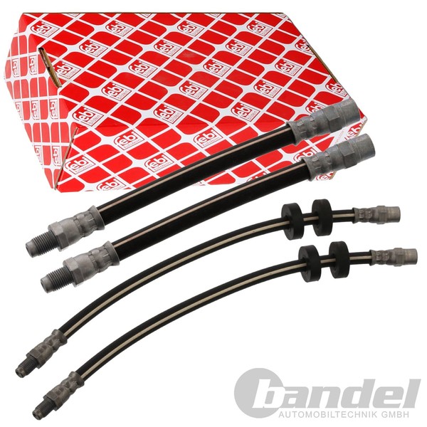 4X febi Bremsschlauch Vorne + Hinten Passend FüR Audi 80 B2 B3 90 B2 B3-image