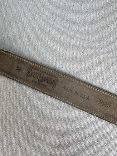 Belt Makers Leather Belt Size 38 Black Western Buckle USA Made  - Picture 5 of 13