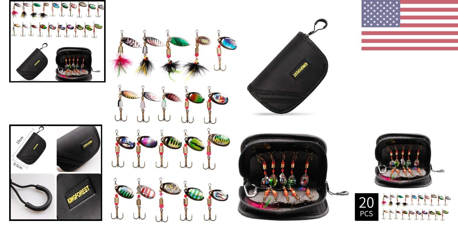 Durable Metal Spinnerbait Fishing Lures Kit (20pcs) for Multi-Species Success - Image 2