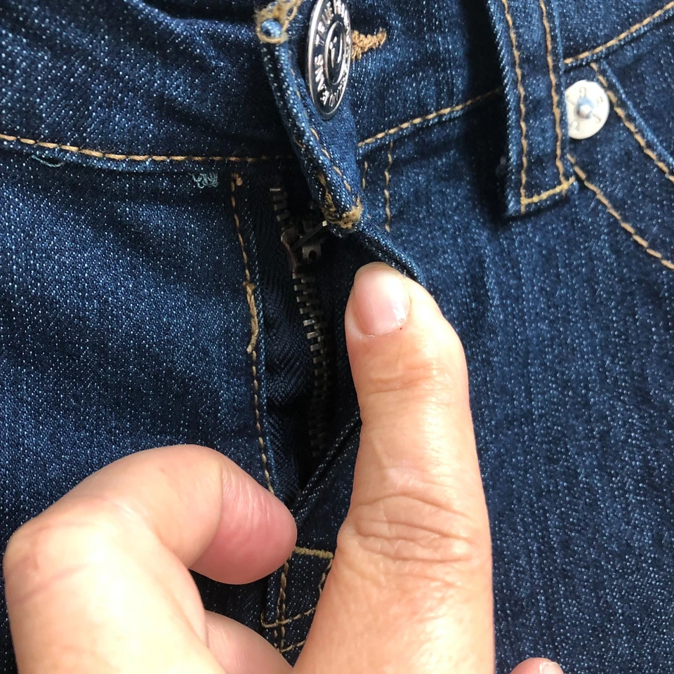 Jeans True Religion 16 meninos jovens azul denim geno descontraído fino cônico elástico - Imagem 4 de 4