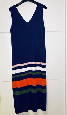 Ted Baker Kleid dunkelblau/bunt gestreift Gr. 40