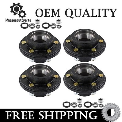 4x Trailer Hubs Convert Mobile Home with Bearings 6000# 6 Lug 6x5.5 Idler Axle