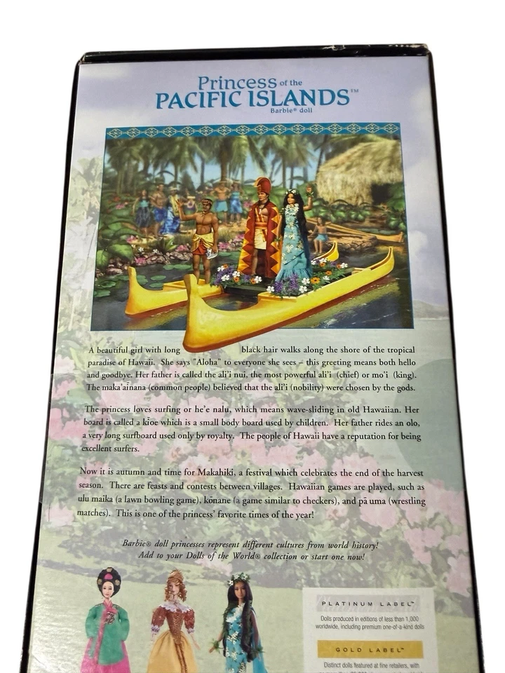 Bonecas Barbie do Mundo Princesa das Ilhas do Pacífico etiqueta rosa NOVO NA CAIXA - Imagem 3 de 4