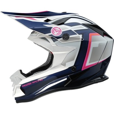 Moose Racing MR3 F.A.F. Helmet, White/Navy/Pink, Off-Road, ATV, UTV