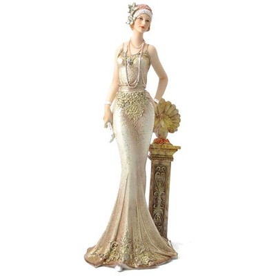 Elegant Vintage Woman Statue, Hand-Painted