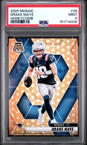 2025 PANINI MOSAIC HONEYCOMB #28 DRAKE MAYE PSA 9