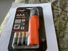 Underwater Kinetics 4AA Xenon Safety  Flashlight Orange with helmet clip 1 set