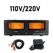Wire-free Voice Control Square Analog VU Meter Alloy Panel LED Warm Backlight