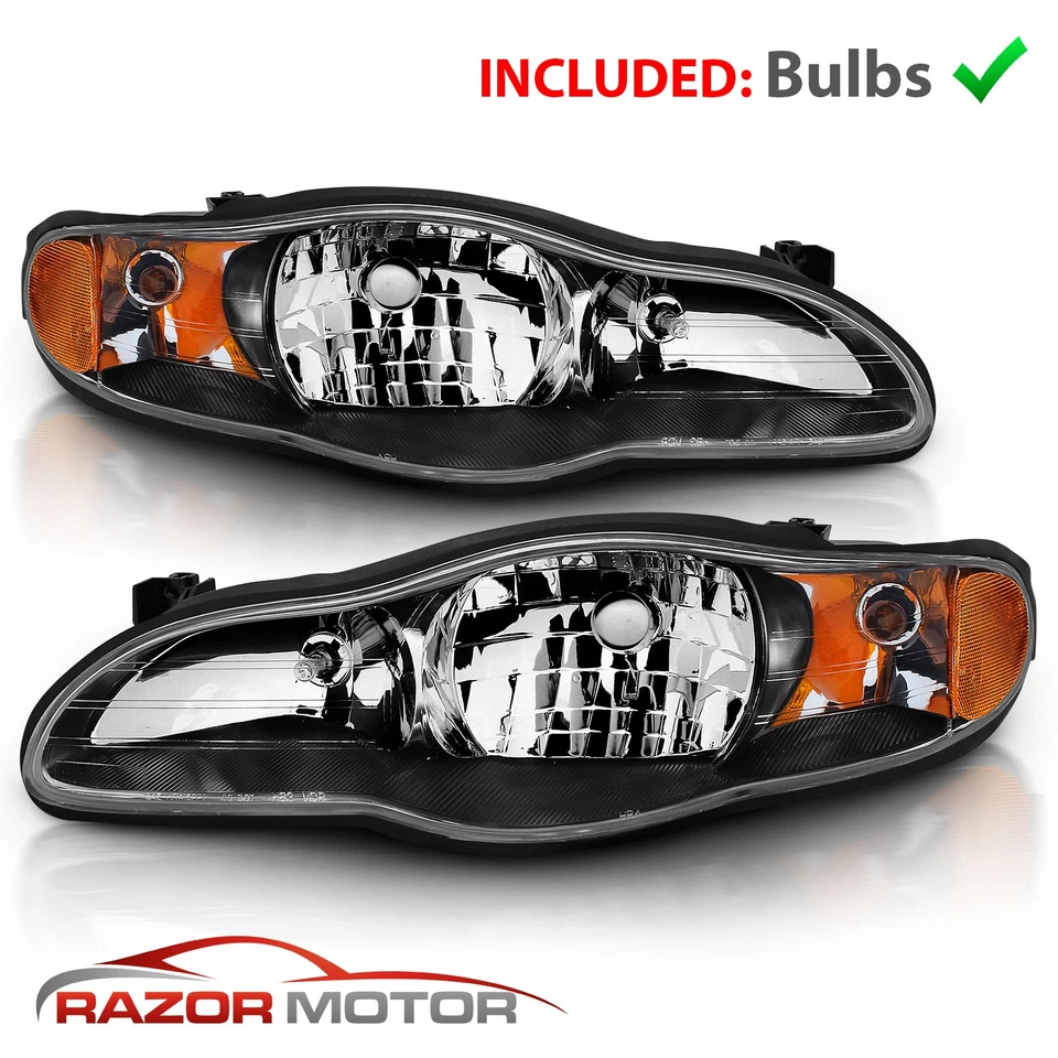 Faro de repuesto negro para Chevy Monte Carlo 2000 2001 2002 2003 2004 2005 Foto 3 de 4