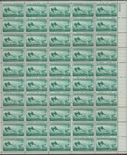 US, 936, COAST GUARD WW2, FULL SHEET OF 50, MINT NH, 1940'S COLLECTION