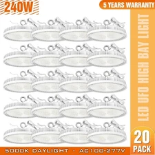 20 Pack 240W UFO LED High Bay Light Shop Light Commercial Factory Warehouse Lamp