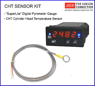 CHT Cylinder Head Sensor 12mm ID & Digital Pyrometer Kit