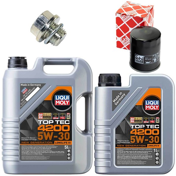 MotoröL Filter Set 4200 5W-30 Liqui Moly 6 Liter + Schraube FüR Mitsubishi ASX-image