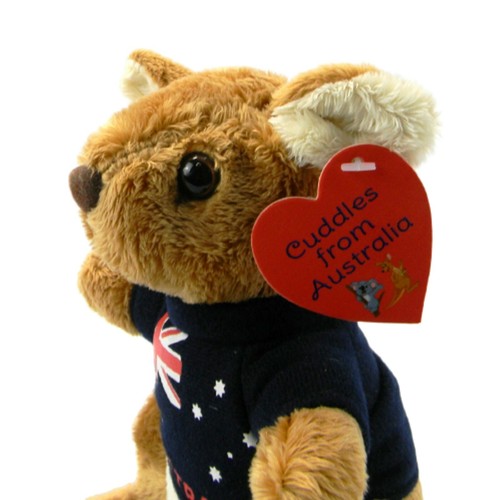 Plush Toy Super Soft Australia Kangaroo Aussie Flag T-Shirt Australian Souvenir - Picture 6 of 8