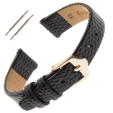 Gilden 10-14mm Ladies Flat Lizard-Grain Calfskin Leather Watch Strap F40