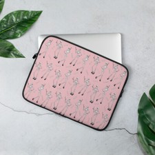 Sassy Smoking Skeleton Laptop Sleeve in Pink