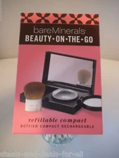 NEW RARE LIMITED EDITION BARE MINERALS BEAUTY ON THE GO REFILLABLE COMPACT