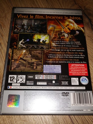 Le seigneur des anneaux le retour du roi sony ps2 playstation 2 pal Platinium - Photo 2/3