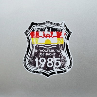 Distressed 1985 Made In Germany Wolfsburg Vinyl Sticker Decal For Car 105x90mm
