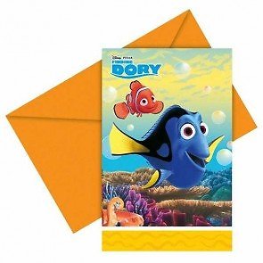 Looking For Dory - 6 Invitations With GIOCOPLAST Envelope