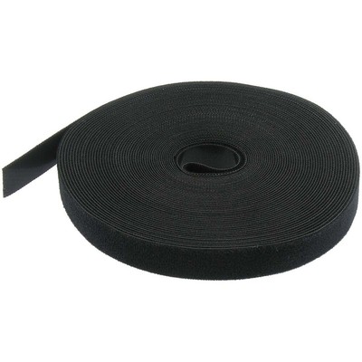 50ft Roll Self-Attaching Hook and Loop Reusable Cable Tie Fastening Tape Black