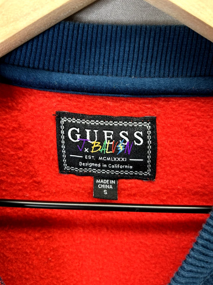 Guess Men Red Sweat Shirt Crew J Balvin Vibras Pullover Crew Neck Large - Image 4 of 4
