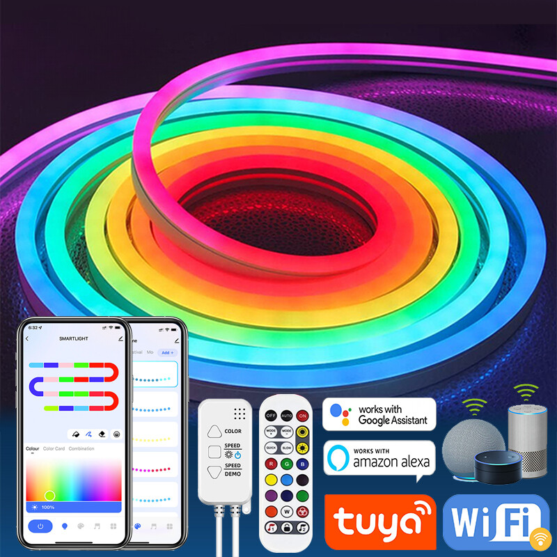 LED Strip Lights 12-24V 84LEDs/M Silicone Neon Rope Light with