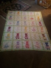 Vintage Sunbonnet Sue Handmade Quilt 64 x 77 Multi-Color