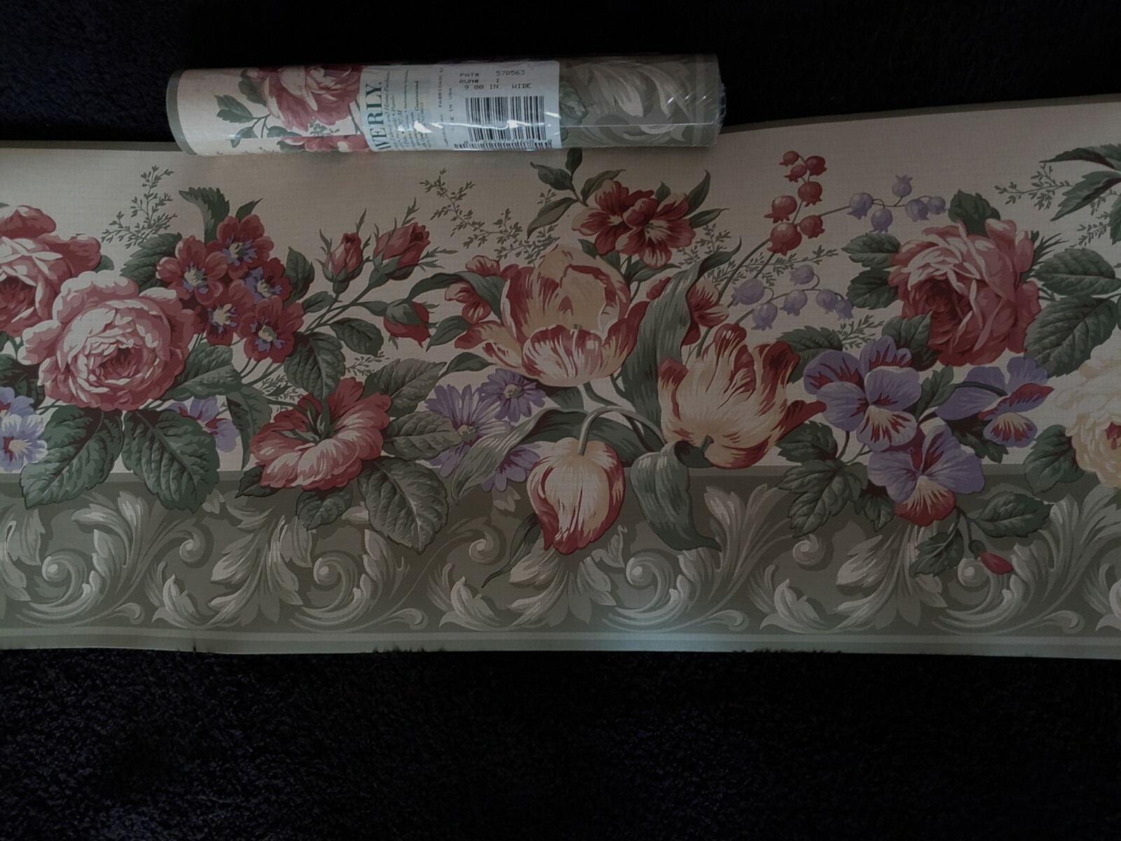 Vintage Waverly Wallpaper Borders 578563 Wide Multi Color Floral Olive