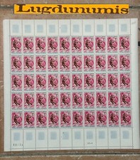 Planche Timbre N° 1547 50 Timbres 1968 95 C. + 35 C. Jeux Olympiques Ski Slalom