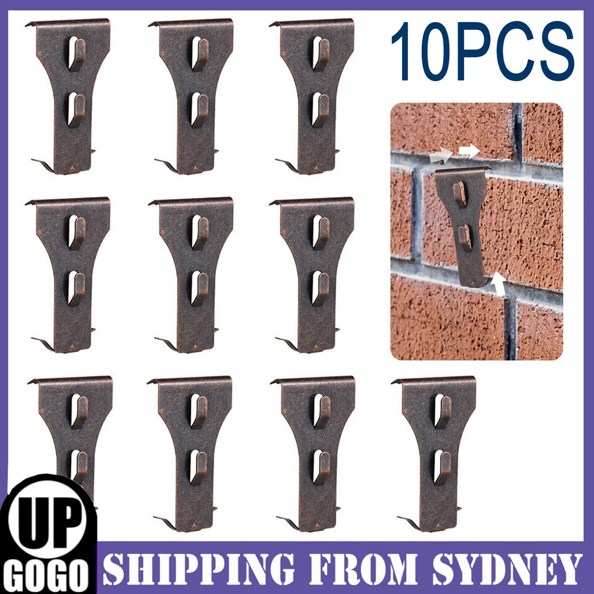 10Pcs Brick Hook Clips Wall Brick Hanger Brick Hook Clips No Drilling Brick AU