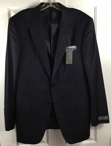 Daniel Cremieux Mens 42L Loro Piana Wool Silk Navy Suit Made in Italy New! $1995 - 第 2/19 張圖片