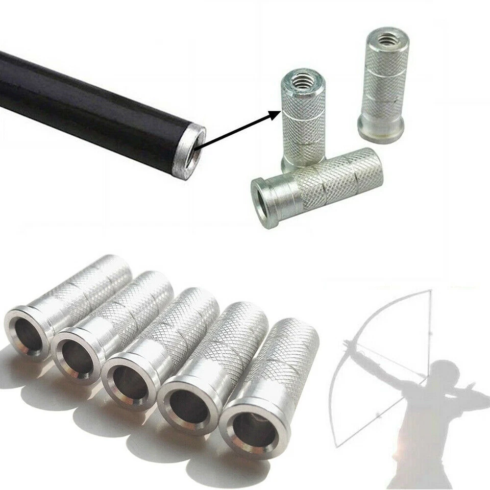 Insertos de flecha de aluminio ID6,2 mm fibra de vidrio de carbono arco tiro con arco eje hágalo usted mismo Foto 3 de 4