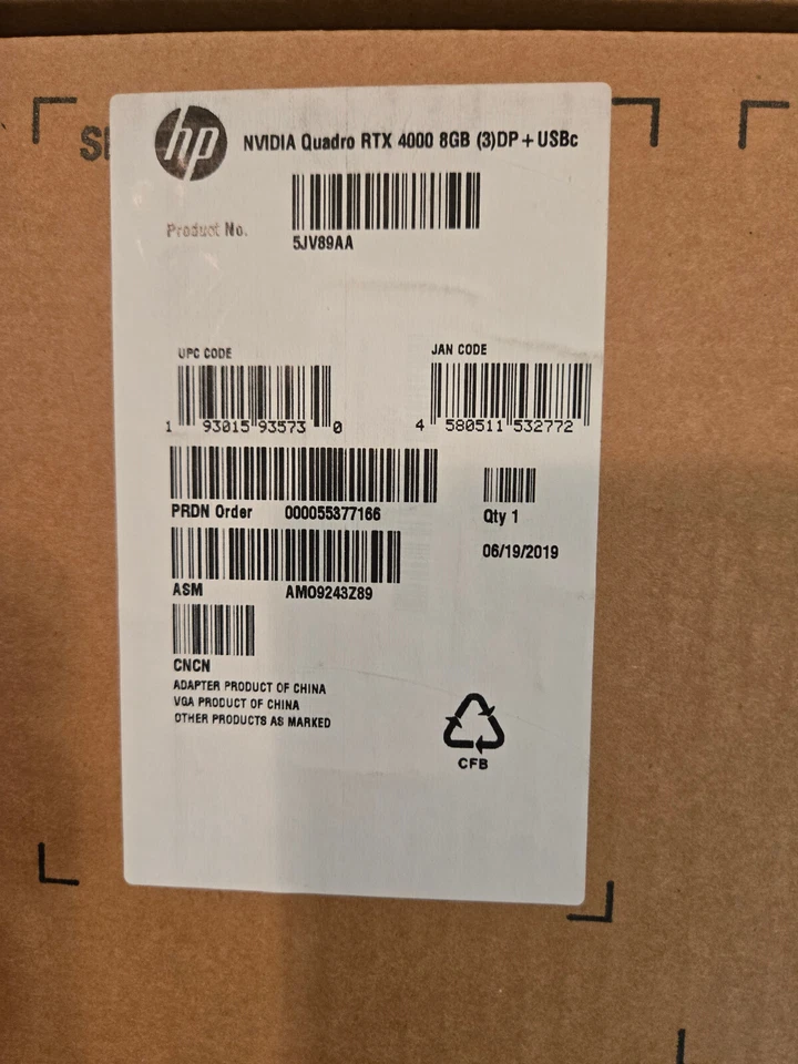 NEW - Nvidia RTX 4000 8GB GDDR6 GPU Graphics Card - HP p/n L40549-001 L48392-001 - Image 3 of 4