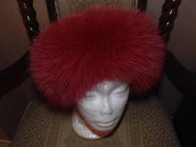 New Real Red Fox Fur Headband Ear Neck Warmer  Beautiful A
