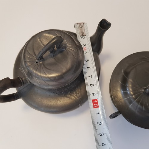 Orivit Antique Pewter Art Nouveau milk jug + sugar pot Jugendstil c1900 Germany - Picture 6 of 24