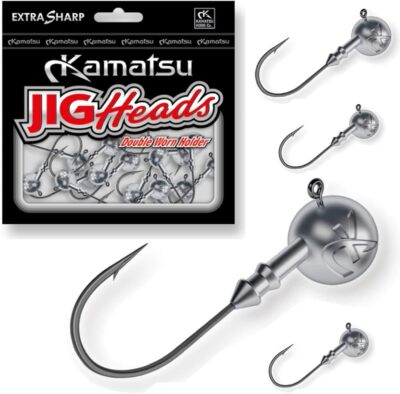 Kamatsu Jigkopf Set Jigheads Rundkopf Jighaken Jigköpfe 1/0 - 7/0  1-35g Bulk