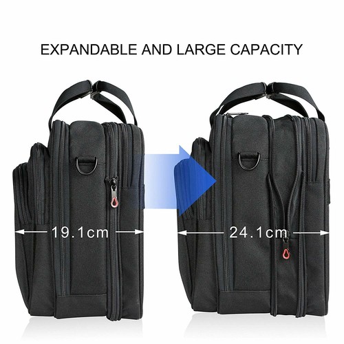 18" Laptop Bag Expandable Briefcase Fits Up to 17.3 Inch Travel Business Water-R - Picture 3 of 12