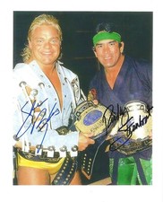 m804  Shane Douglas Ricky Steamboat  signed Historic wrestling photo /COA
