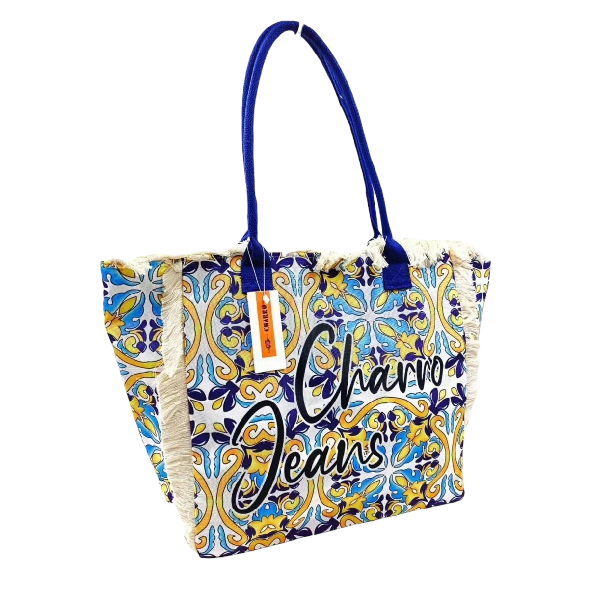 Borsa mare a spalla tessuto tela fantasia colorata grande leggera chiusura a zip