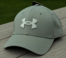 NWT UNDER ARMOUR Blitzing Mens Flex Fitted Hat-L/XL @$28 GROVE GREEN/WHITE Logo