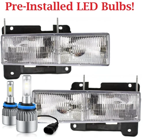 FLEETWOOD DISCOVERY 1999 2000 2001 2002 LED HEADLIGHTS HEAD LAMPS LIGHTS PAIR RV