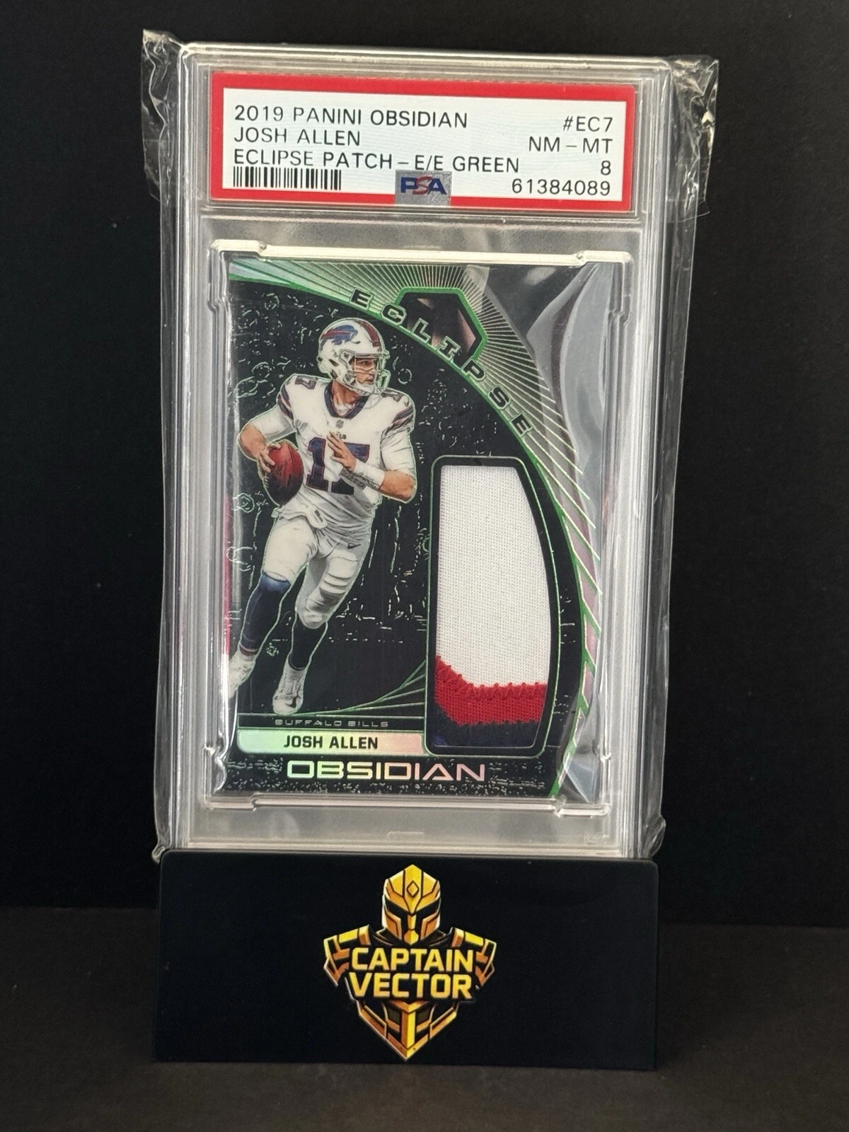 Josh Allen Panini Obsidian Eclipse Patch #EC7 Electric Etch Green