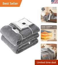 Luxury Queen Size Heated Blanket - Flannel Sherpa 10 Heat Settings  Certified