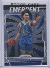 JORDAN POOLE ROOKIE CARD 2019 Golden State Warriors Basketball EMERGENT RC