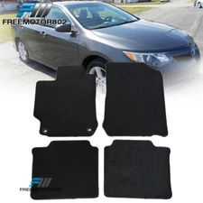 Fits 12-17 Toyota Camry Sedan Front Rear Floor Mats Carpet Black Nylon 4PC Set