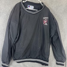 Vintage Russell Athletic Windbreaker Jacket Mens 2XL Black Argo 98 Football 90s
