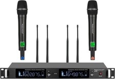 Professional UHF Wireless Microphone System, 2 Channel Metal Microphone 2702AR5