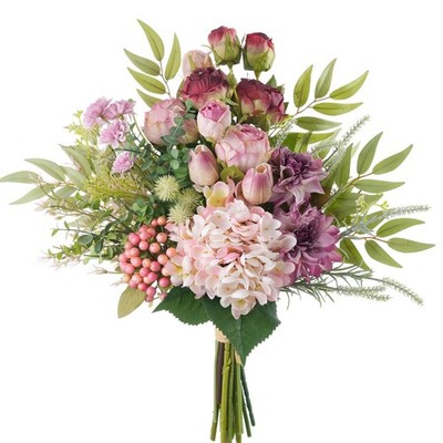 18-inch Artificial Fake Flowers Silk Flower Arrangements Faux Bouquets with R...
